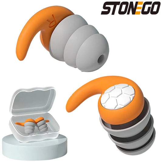 STONEGO 1 Pair Triple Layer Silicone Noise Cancelling Earplugs