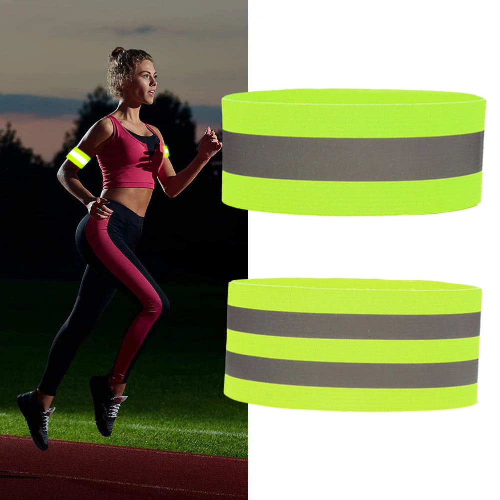 1-5PC Reflective Bands Elastic Armband Wristband Ankle Leg Straps