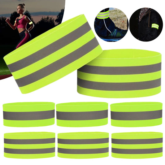 1-5PC Reflective Bands Elastic Armband Wristband Ankle Leg Straps