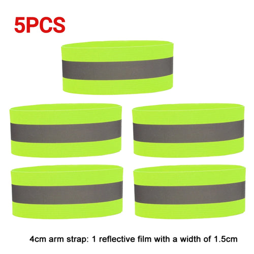 1-5PC Reflective Bands Elastic Armband Wristband Ankle Leg Straps